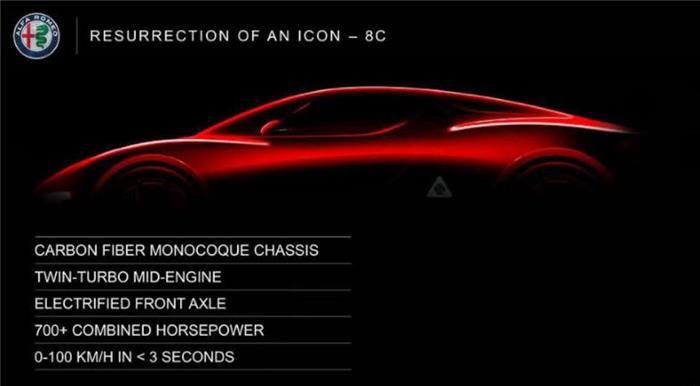 阿尔法·罗密欧发布新款8C车型规格 动力输出或达800 hp
