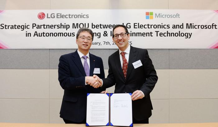 LG合作微软 发展自动驾驶汽车和信息娱乐系统业务