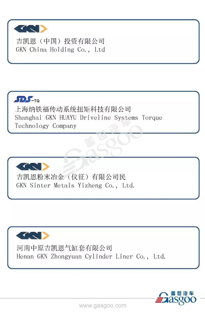 全球知名汽车零部件供应商吉凯恩在华产业布局