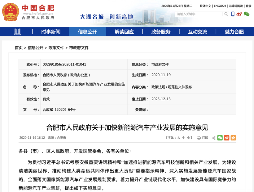 “风投城市”合肥的新能源故事