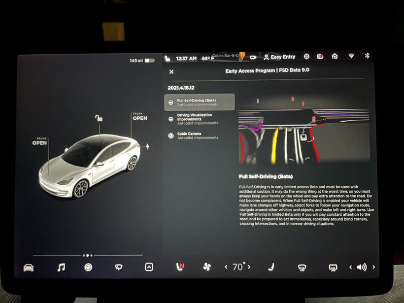 特斯拉FSD Beta V9正式推出 路面情况更清晰