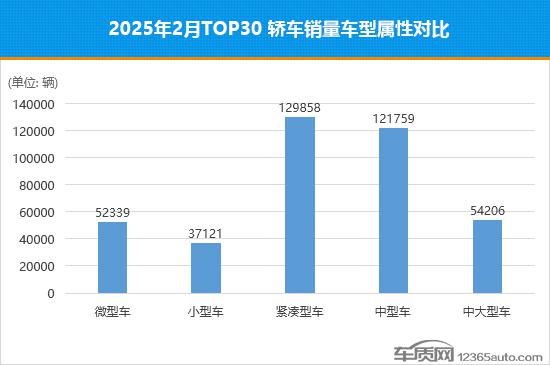 2025年2月TOP30轿车销量投诉量对应点评